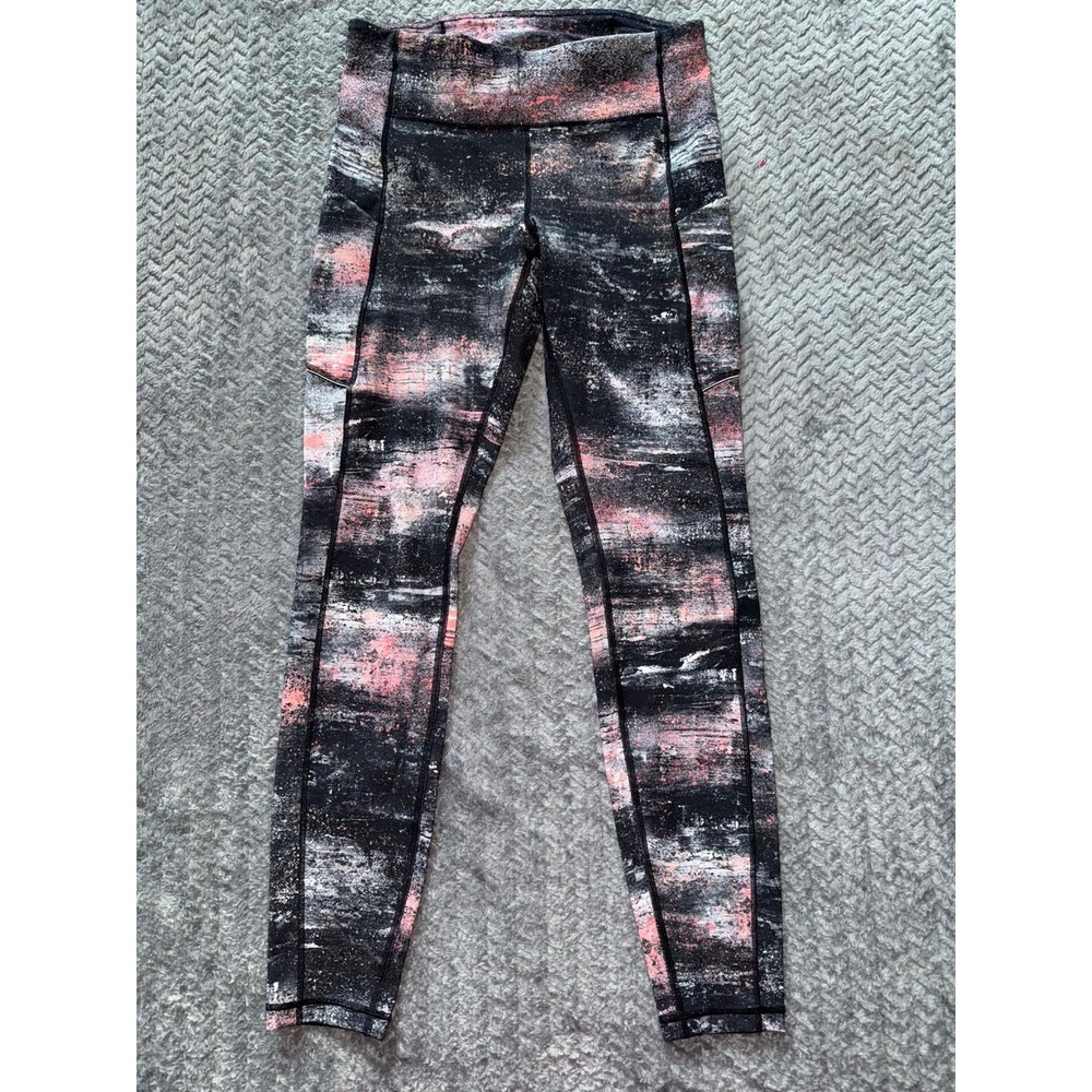 Lululemon Women's Speed Up HR Run‎ Leggings 25" Pockets Abstract Print Size 6